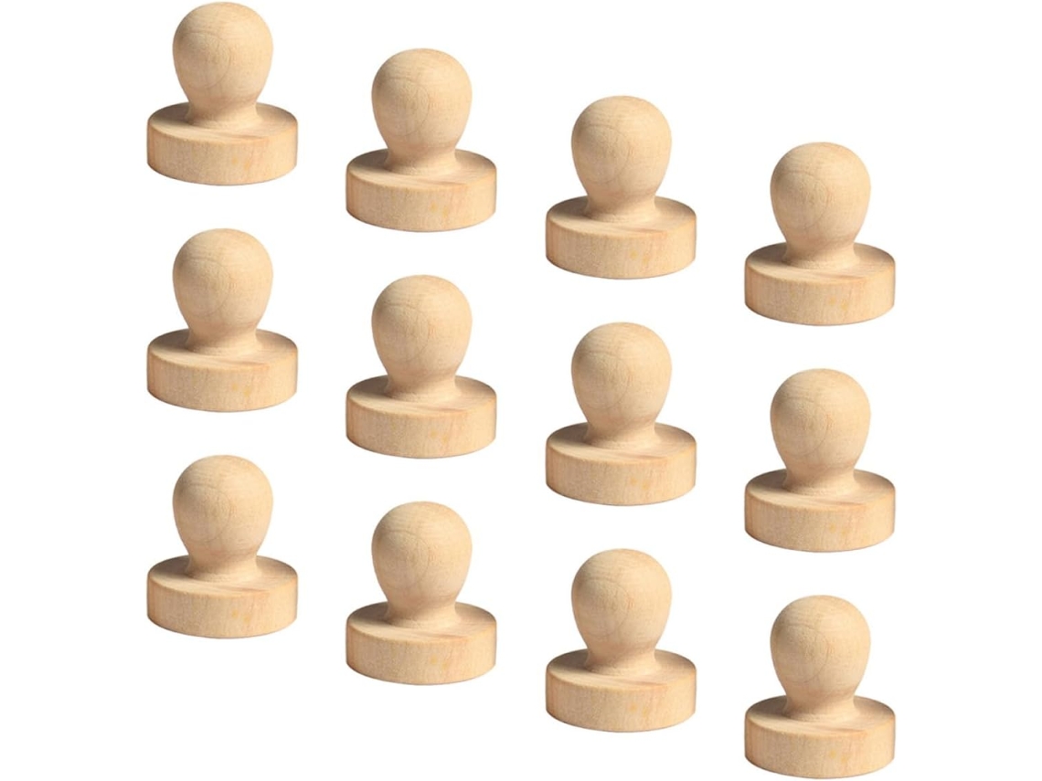 Juego De 12 Asas De Cubo De Madera Natural, Diseño Sencillo Y Elegante.