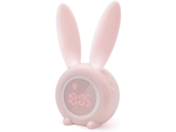 Lindo reloj infantil GOKOCO con forma de conejito, 26 cm, con luz de alarma.