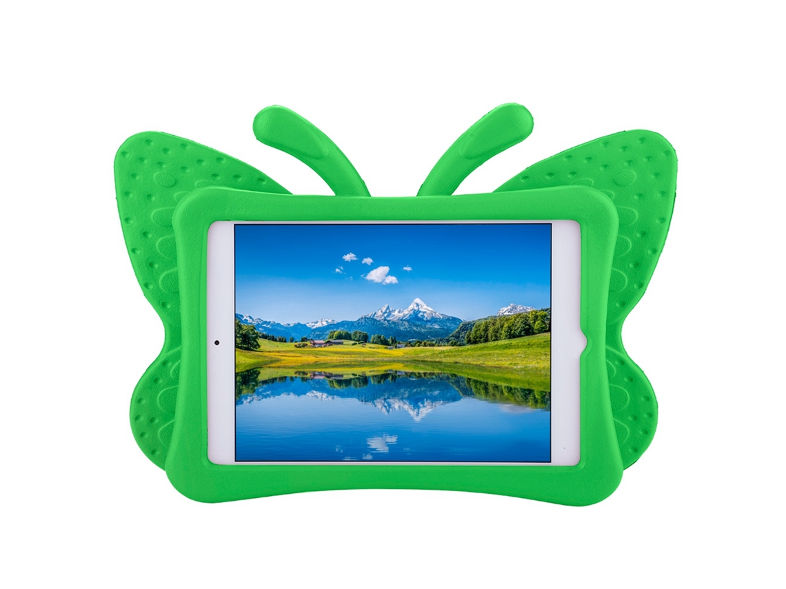 Funda protectora EVA 3D mariposa verde anticaída para iPad Mini 1/2/3/4 luz dorada