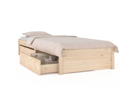 Cama Individual con Cajones MAISON EXCLUSIVE Estructura Metal Marrón (90x190cm)