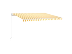Maison Exclusive - Toldo Manual Retráctil Con Led Amarillo Y Blanco 450x350 Cm