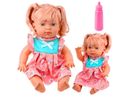 Muñeca bebé B.active con vestido de poni colorido y sonido de biberón