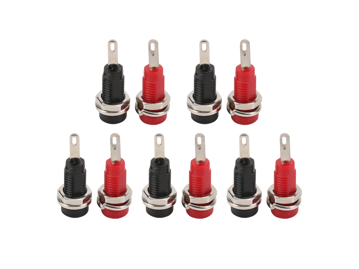 Conector De Tornillo De Panel 2mm Banana Jack Socket Negro Y Rojo