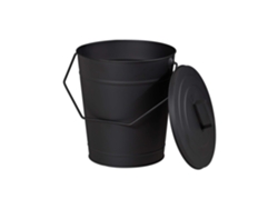 Relaxdays Balde De Cinzas Com Tampa, Para Arrefecer E Transportar Cinzas, Lareiras, Fogões, 12l, Aço, Preto