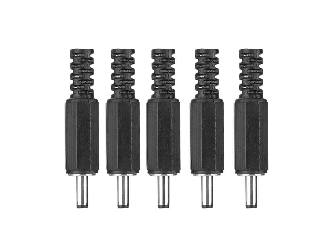 5 Conectores Macho De Alimentación De Cc De 1,3 Mm X 3,5 Mm Con Adaptador Coaxial