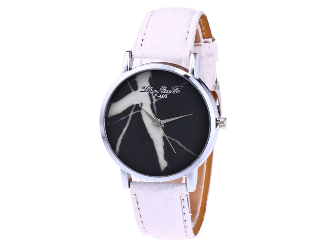 Reloj De Pulsera De Cuarzo Para Hombre/mujer Con Correa Sencilla Y Elegante De Piel Sintética Blanca.