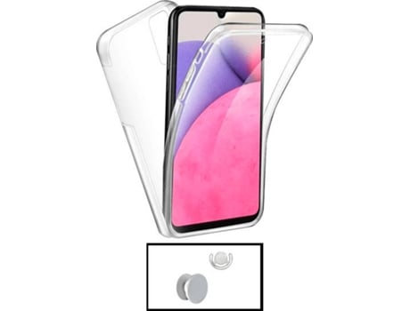 Kit Carcasa + GripHolder + Soporte Samsung Galaxy A33 5G PHONECARE Transparente y Blanco