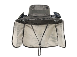 Chapéu Solar Chrui Com Ventilador Duplo E Proteção Upf 50+ (verde Exército Cinza)