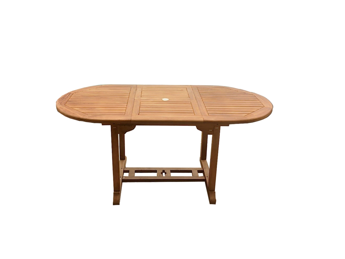 Mesa de Jardín CONCEPT U Kajang Oval Expansível Em Teca Bruta 6 Personas