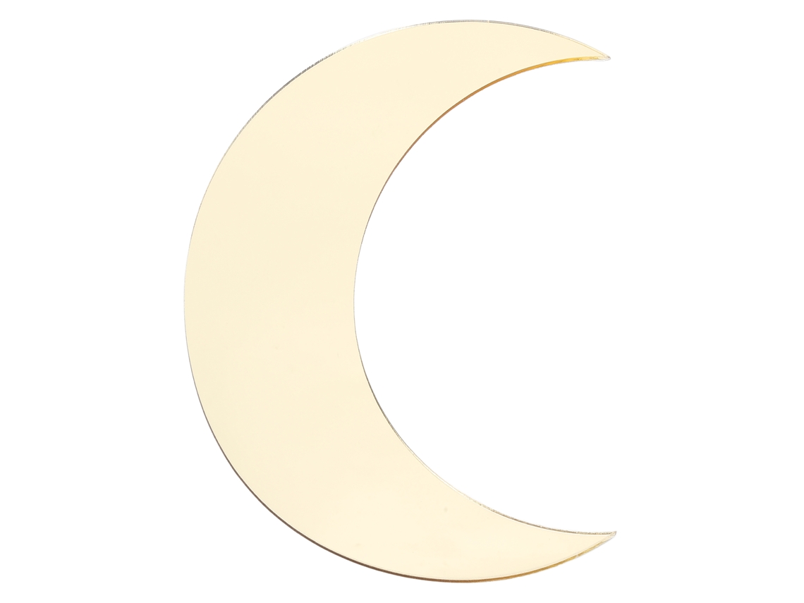 Adhesivo de pared con espejo en forma de luna dorada | Sin marca