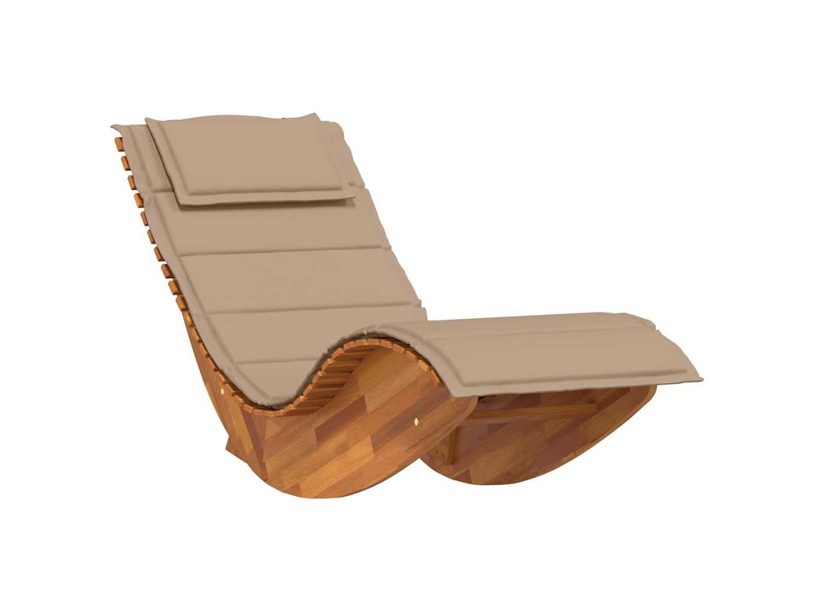 Maison Exclusive - Tumbona Mecedora Con Cojín De Madera Maciza De Acacia
