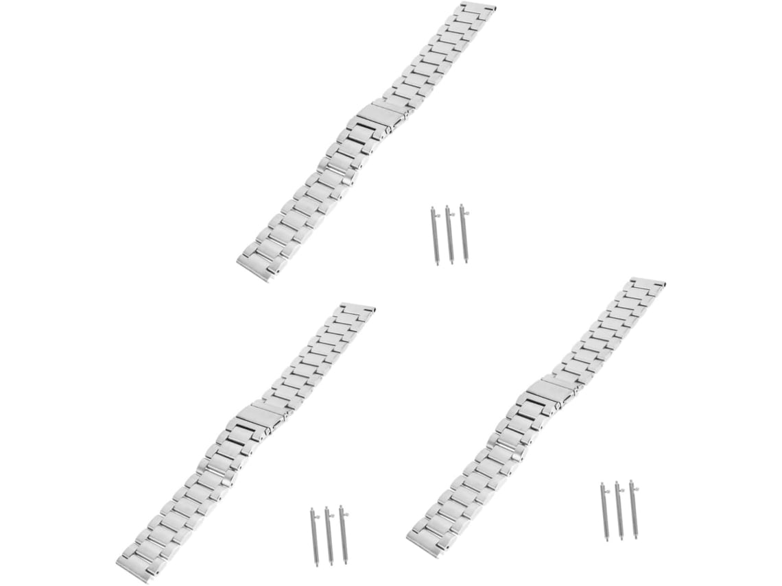 Juego De 3 Correas De Reloj De Acero Inoxidable, Accesorio De Repuesto Moderno Y Elegante Para El