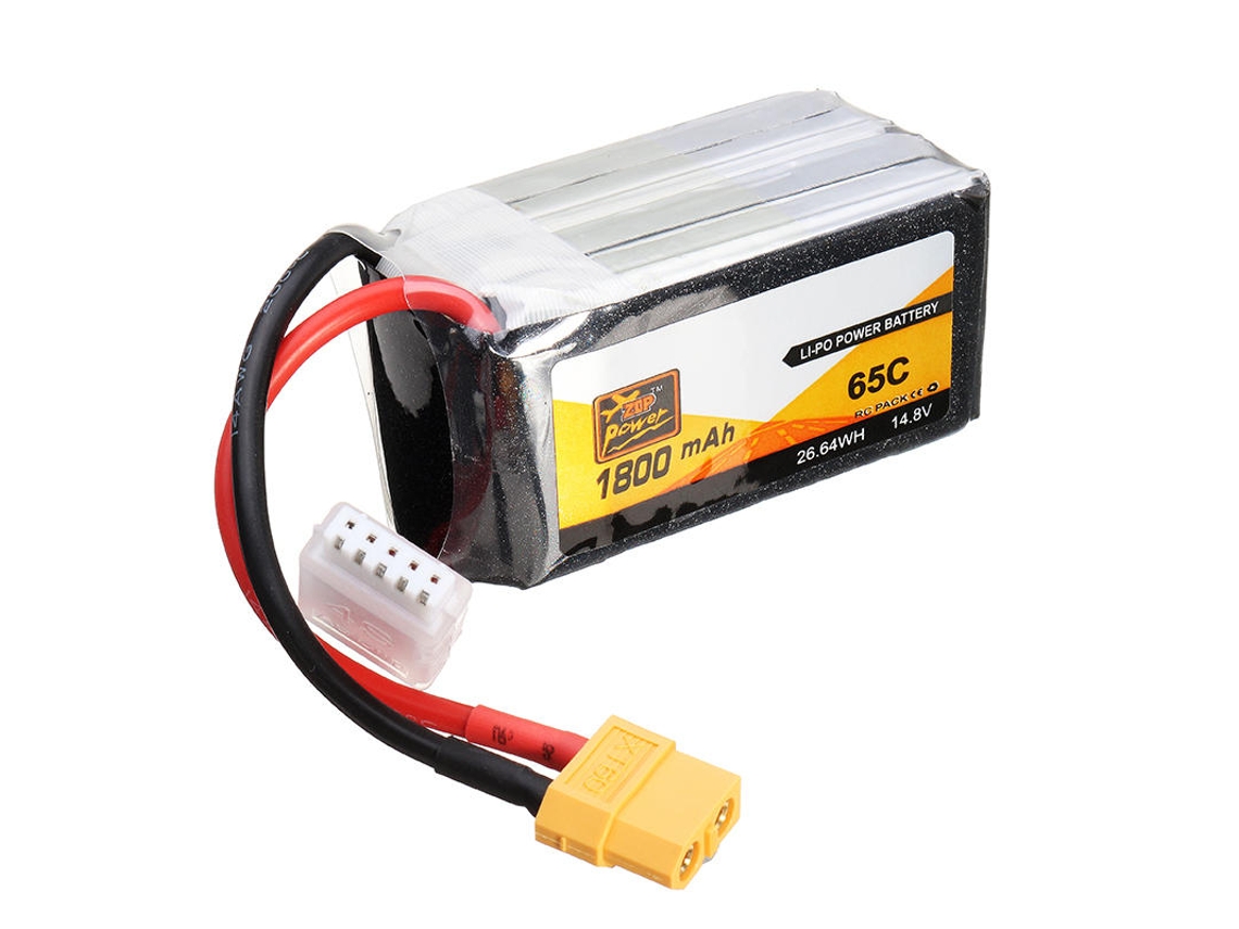 Batería Lipo ZOP Power de 14,8 V, 1800 mAh, 65 C, 4S, con conector XT60 para dron de carreras RC FPV
