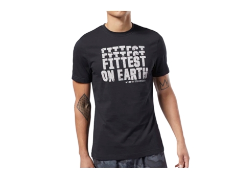 Camiseta REEBOK Algodón Hombre (S - Negro)