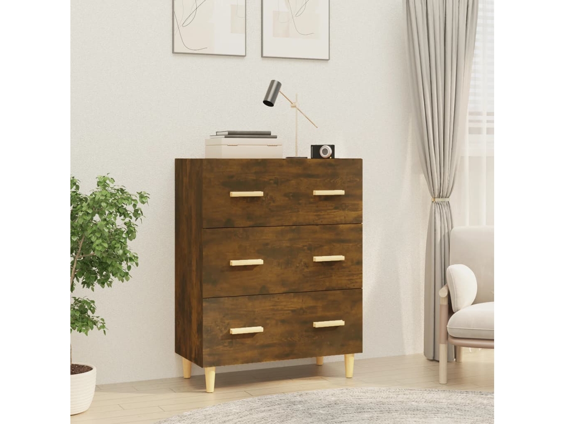 Lovely Home Aparador 70X34X90 Cm Madera Procesada Color Roble Ahumado