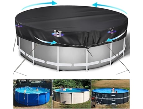 Cubierta de piscina desmontable para una piscina inflable redonda de 12 pies MAOYI