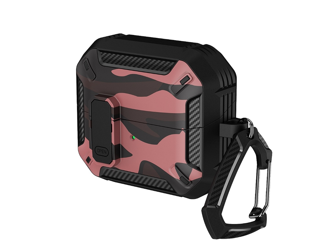 Funda Para Samsung Galaxy Buds 3 Pro / Buds 3 Con Cierre De Seguridad - Camuflaje Rojo Czhhmart