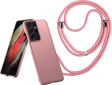 Funda Samsng S21 Ultra Turtleshell Rígida con Collar Rosa