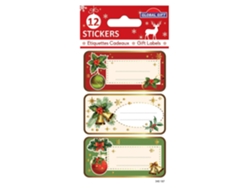 12 Pegatinas GLOBAL GIFT de Navidad - Holly