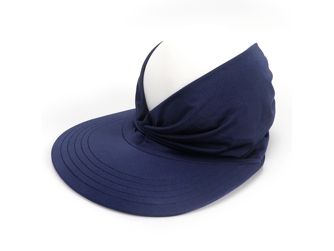 Sombrero De Sol De Nailon Transpirable Para Mujer Con Protección Uv, A La Moda Para La Playa Y Los Viajes, Azul Marino.