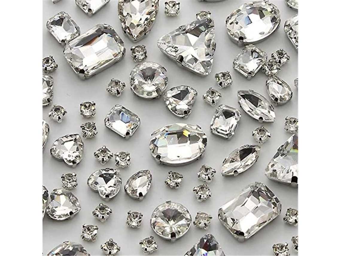2026-pedrillos De Cristal De Vidrio Con Base De Coser 100 Piezas Formas Mixtas Para Joyería Y Manualidades Champagne