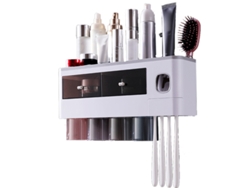 Portacepillos de dientes de pared con dispensador de pasta de dientes