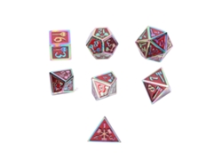 Juego De 7 Dados Poliédricos De Metal Con Números Y Patrones Para Juegos De Mesa Tipo 1.