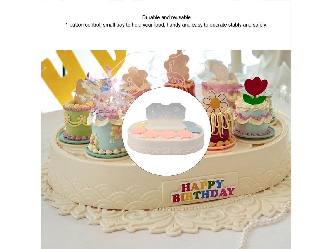 Estantería Giratoria Para Cupcakes Con Música Led Y Plato Automático Para Fiesta De Cumpleaños