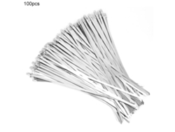100 Bridas De Acero Inoxidable De 4,6 X 250 Mm, Autoblocantes.