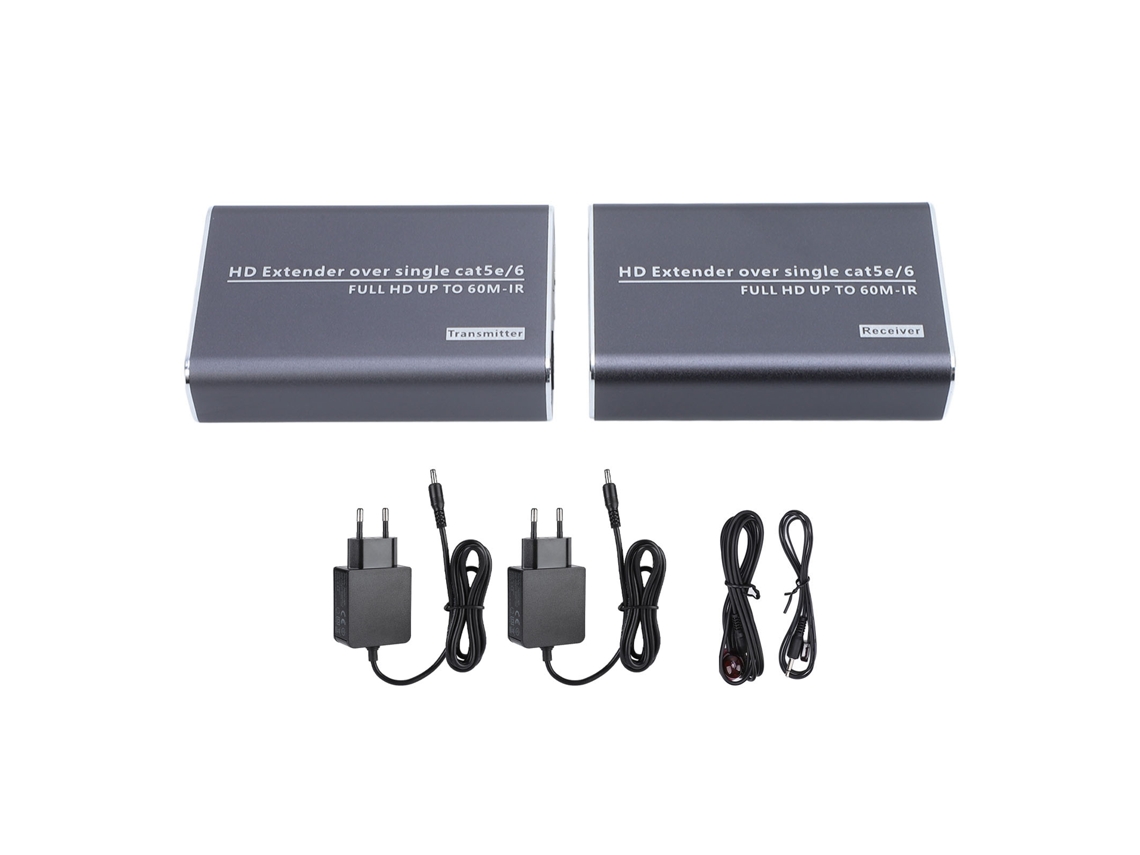 Kit Extensor De Interface Multimídia Hd Com Infravermelho 60m Transmissor De Áudio E Vídeo Para Home Theater Plugue Eu
