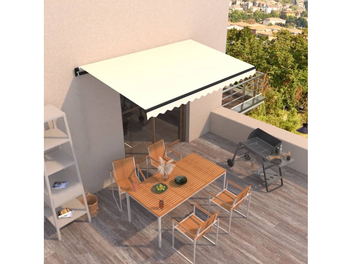 Toldo Retrã¡til Manual 450x350 Cm Cor Creme Dkd Home Decor