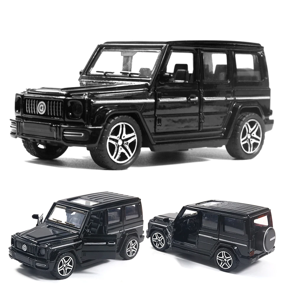 (negro) Coche De Juguete De Aleación, Coche De Simulación De Aleación Con Mecanismo De Retroceso, Las Puertas Se Pueden Abrir.