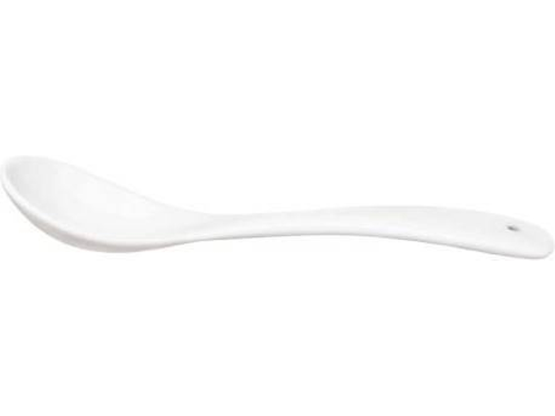 Juego de 6 Cucharas de Porcelana ASA SELECTION Apero Blanco (Gris - Acero Inox - 13.5 cm)