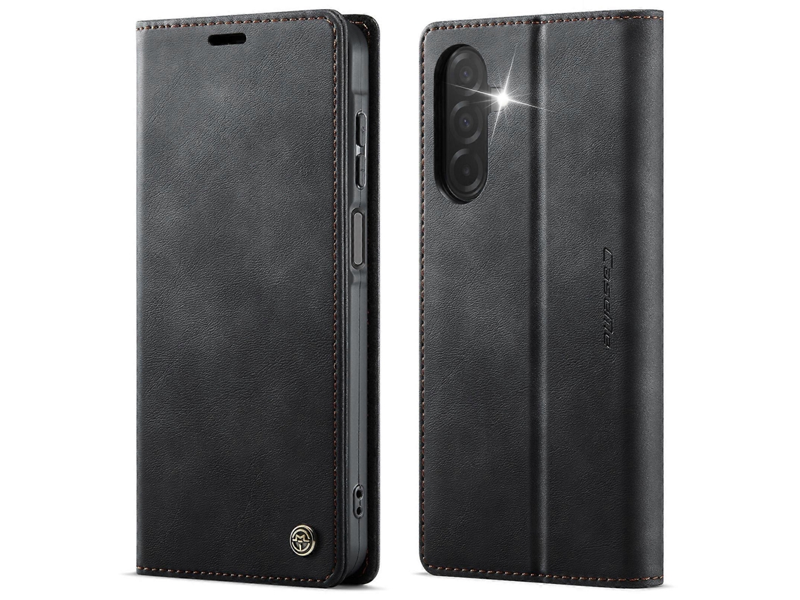 Funda De Piel De Becerro Con Textura De Piel De Becerro Compatible Con Samsung Galaxy A26 5g Caseme 033 Series Rfid Wallet Stand Cover
