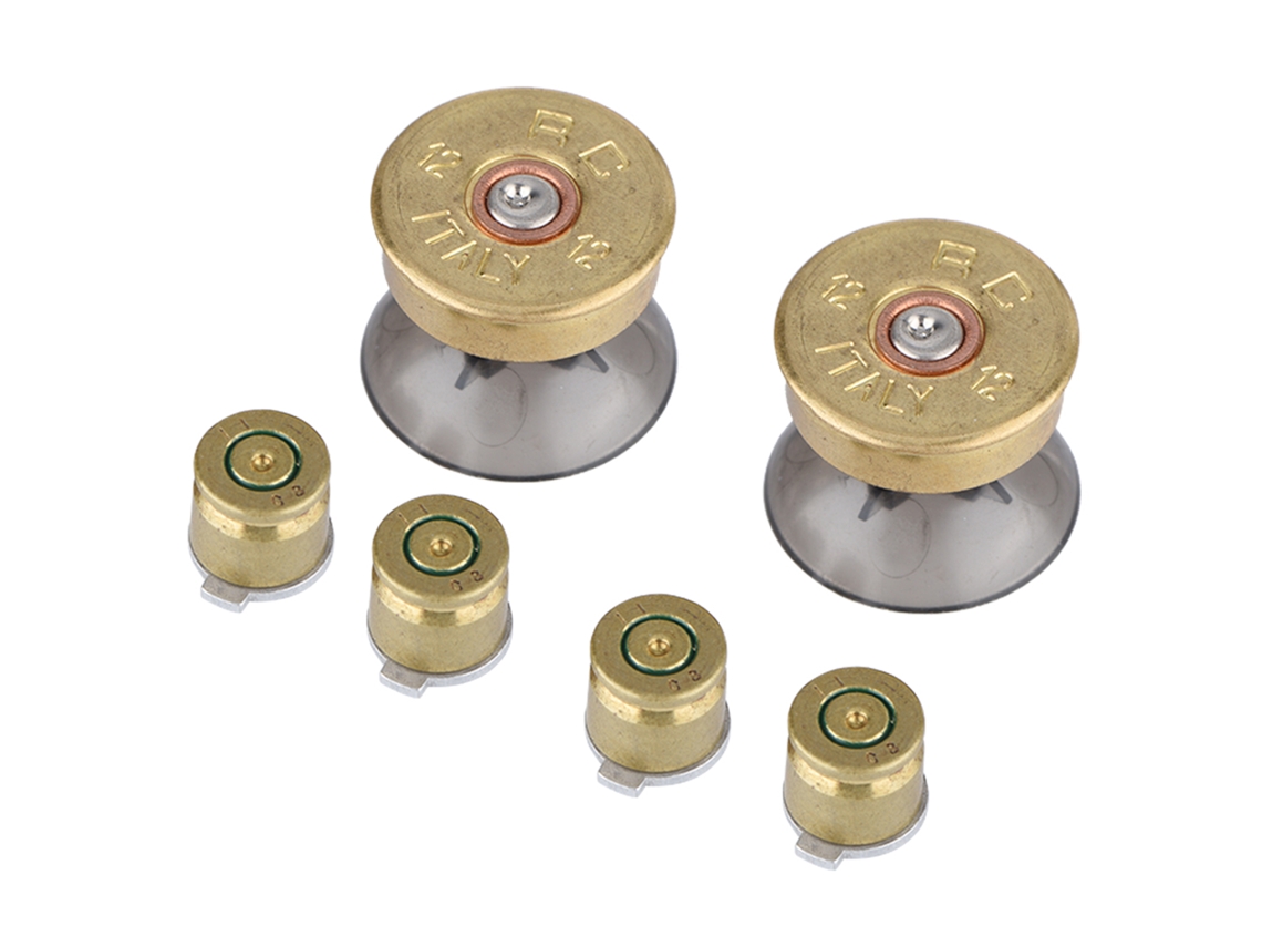 Kit De Botões De Bala De Metal Dourado E Joysticks Para Controle Ps4 6 Peças
