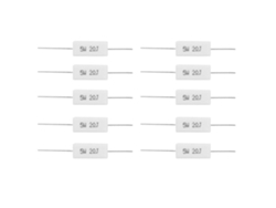 10 Resistencias de cemento de 5 W, 2 r, 5%, sin marca.