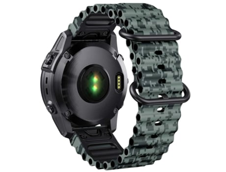 Correa Ocean Waves para Garmin Fenix 6 Pro Solar Camo Blanco y Verde Pack 2X VEANXIN