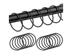 2026-12 Anillos De Cortina De Ducha Negros, Acero Inoxidable, Resistente A La Corrosión, Diseño Redondo, Para Baño