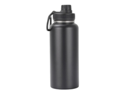 Botella térmica de acero inoxidable de 1000 ml, con doble aislamiento, impermeable y resistente a gases. Mdug (negra)