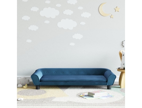 Sofá para niños de terciopelo azul 100x50x26 cm VIDAXL