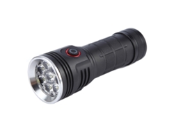 Linterna recargable de alto brillo con 8 LED y 3100 lúmenes (negra)