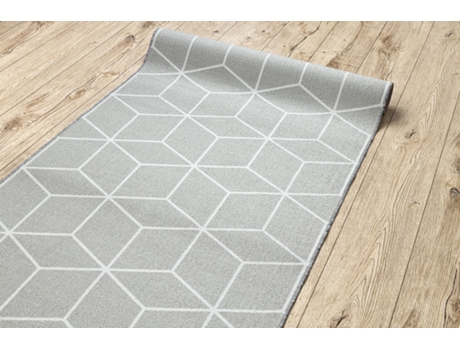 Alfombra de Pasillo con Refuerzo de Goma Cube Cubo, Gris 57 cm