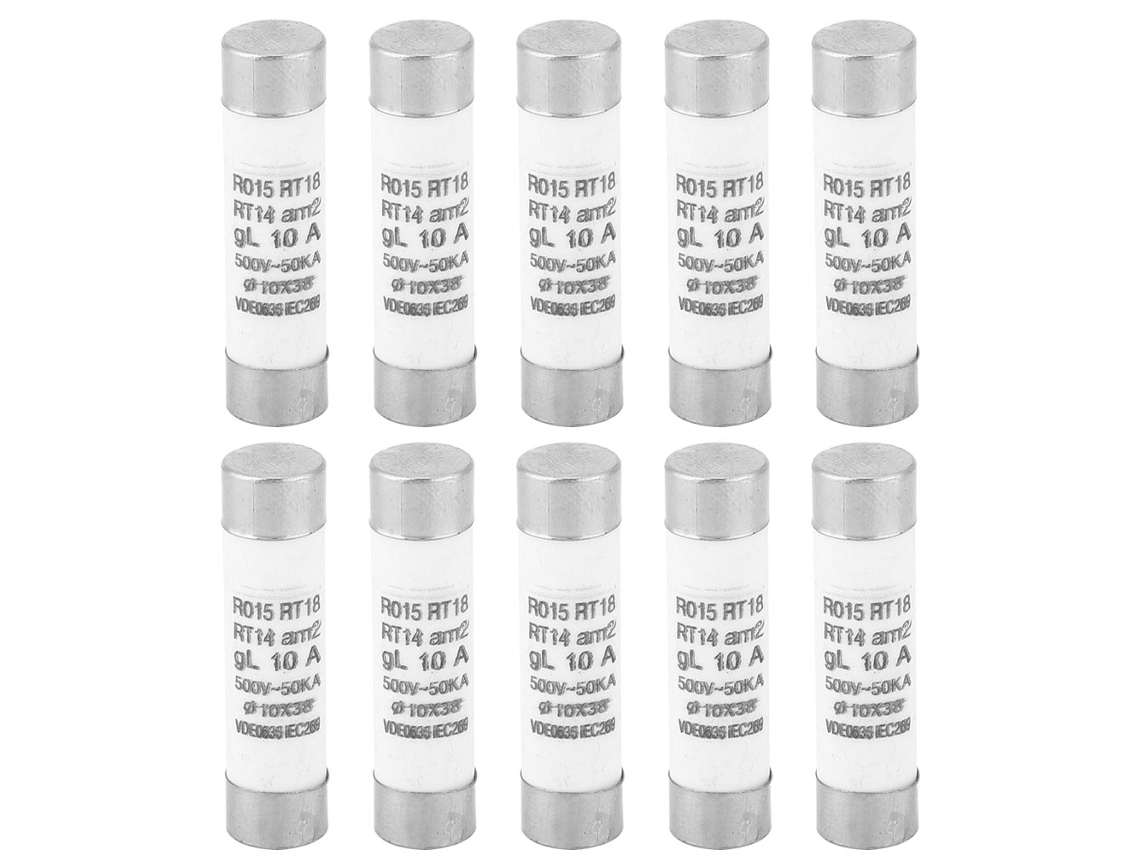 Veloriskku-10 Peças De Fusível Cilíndrico De Alta Capacidade De Ruptura Com Indicador 10x38 380-500vca 10a Rt14-20 Componentes Eletrônicos