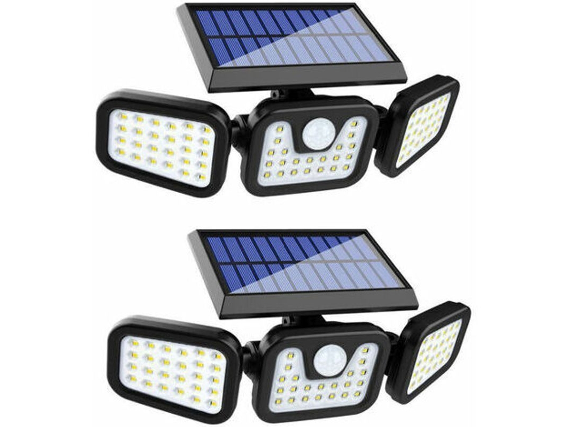 Lámpara Solar De Exterior, 2 Unidades, 74 Led, Ip65, Sensor De Movimiento, Iluminación De 360°, Entrada De Jardín.
