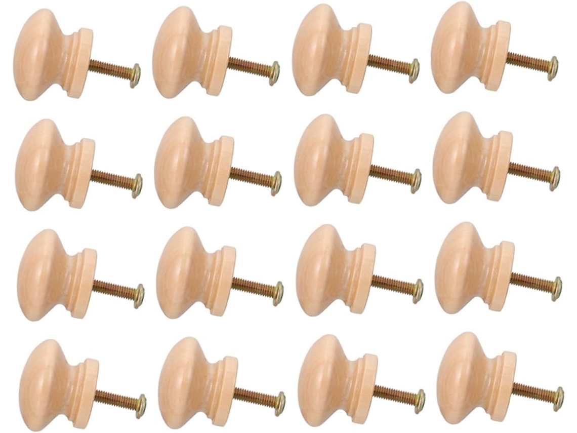 16 Pomos De Madera Para Cajones, Tiradores Muebles Y Pomos Puertas Armarios, Diseño Único Fácil