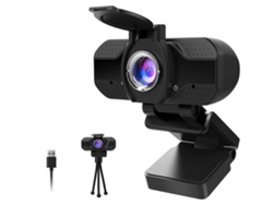 YEMAESRE Cámara web 1080P con micrófono trípode y cubierta de privacidad para portátiles Videollamadas Grabación Conferencias Negro