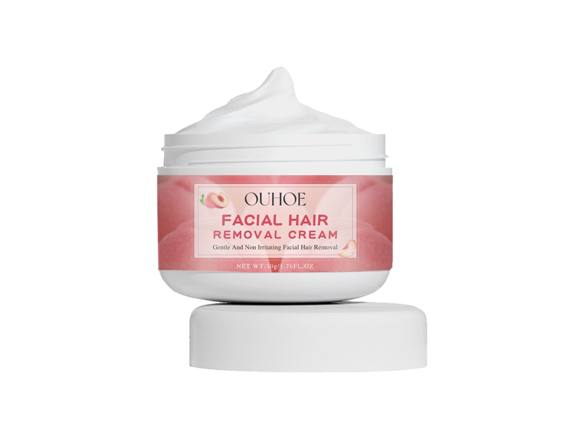 Crema depilatoria suave con aroma a melocotón para mujeres, depilación facial y labial rápida y eficaz, 50 g