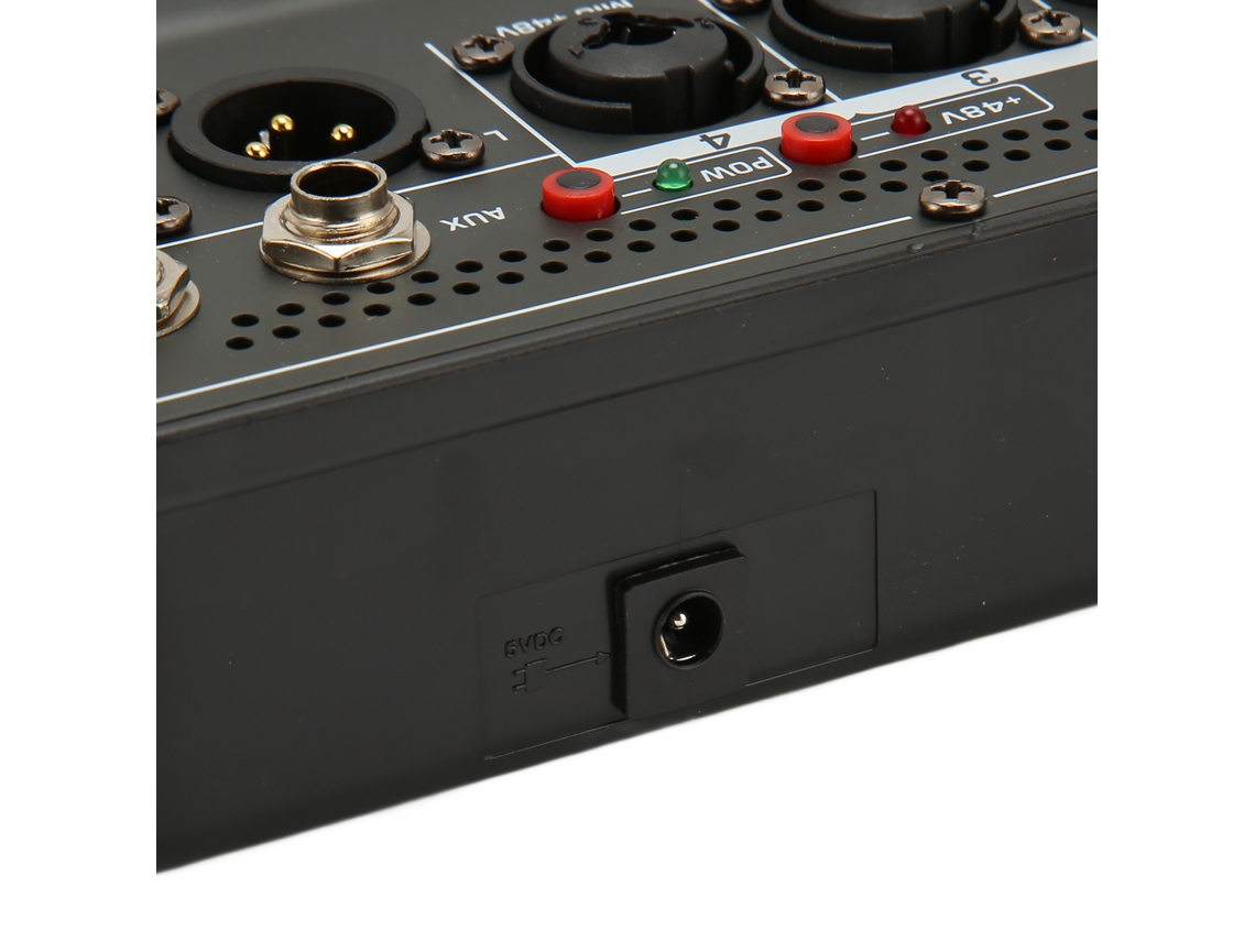 Consola De Mezcla De Sonido Profesional De 4 Canales Con Bluetooth, Usb, Ecualizador, Dps, Pantalla Digital Y Conector Usb.