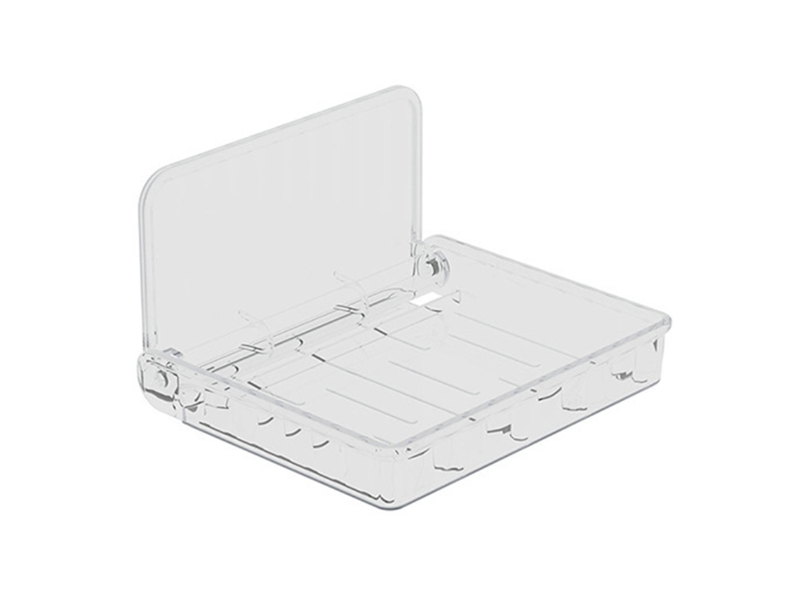 Estante de pared plegable transparente de gran capacidad (sin agujeros)