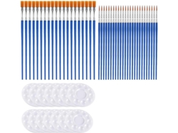 Juego De 150 Pinceles Y Paletas, Que Incluye 100 Pinceles De Nailon Y 50 Pinceles Redondos.